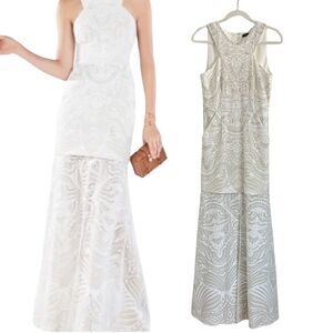BCBG Max Azria Everlie Ivory White Lace Maxi Dress Size 4